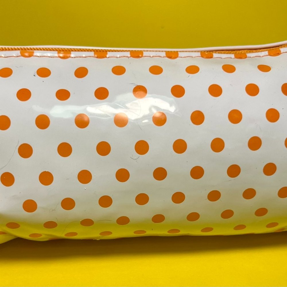 Ipsy Orange Polka Dot Makeup Bag